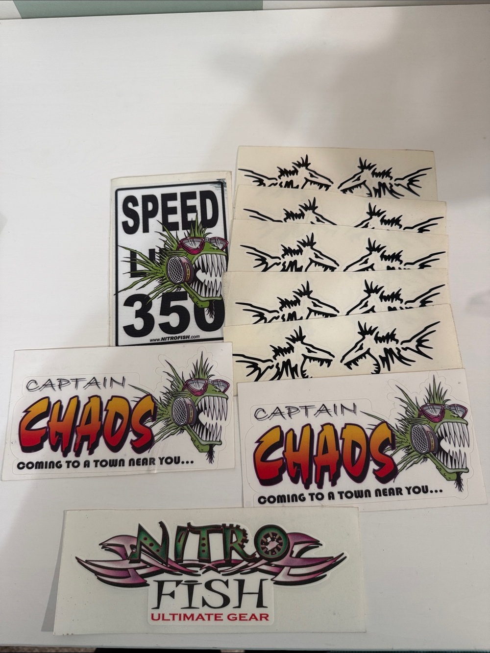 Nitro Fish racing Captain Chaos Sticker Lot